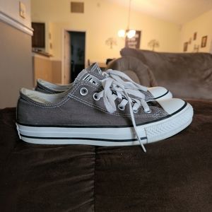 Converse All-Star Chuck Taylor, white/grey leather, Size 6 Men, Size 8 Women